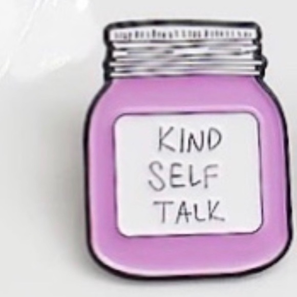 Kind Self Talk Enamel Pin Self Care Idea Jars Mental Health CBT Reminder Brooch - Picture 4 of 9